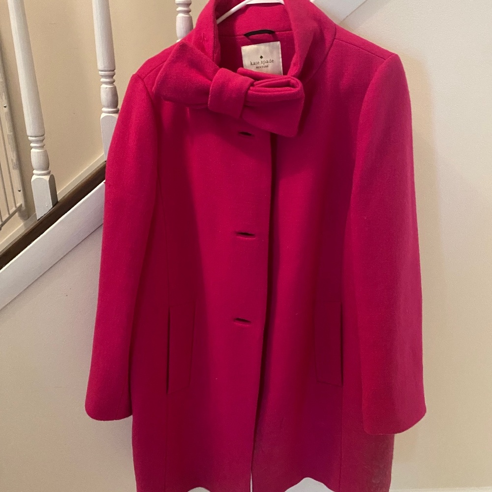 Kate Spade Bow Neck Wool Coat-size 14